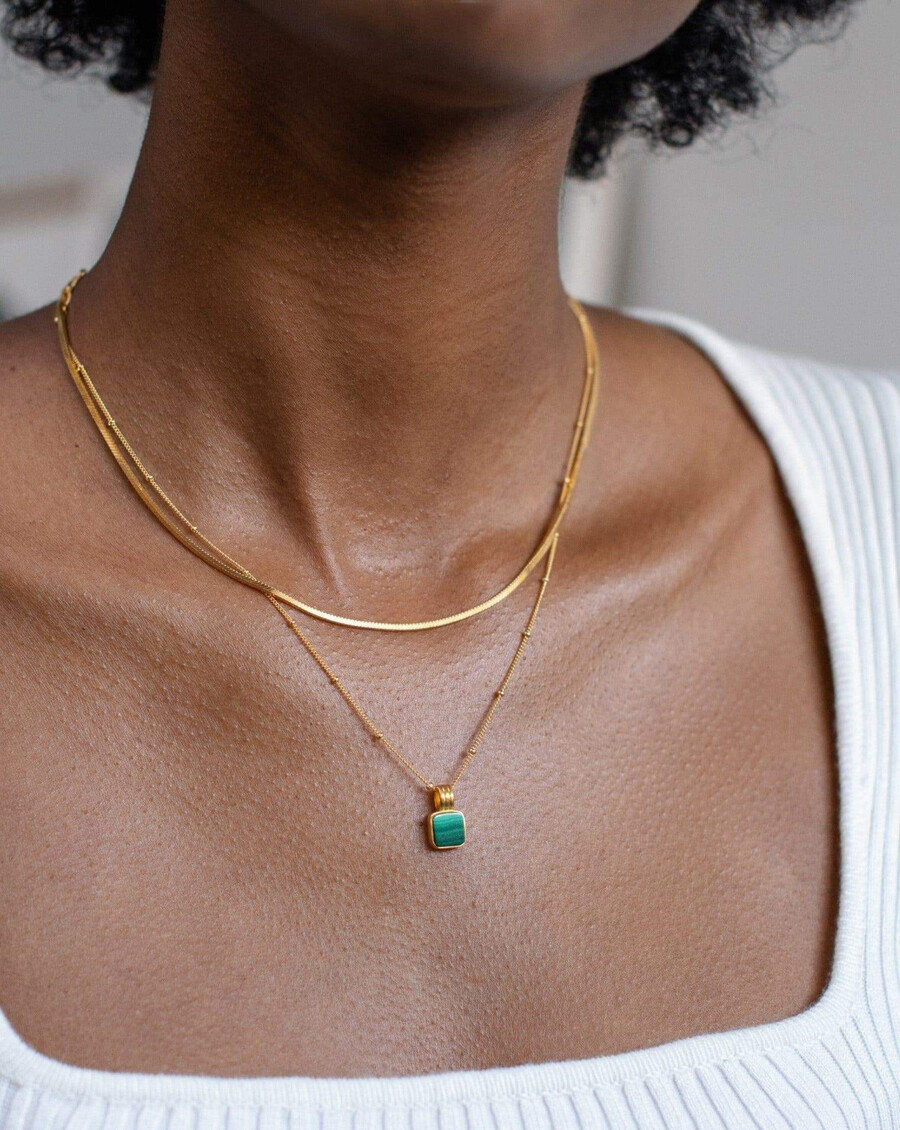 conjunto de collar de malaquita icónico de lucy williams
