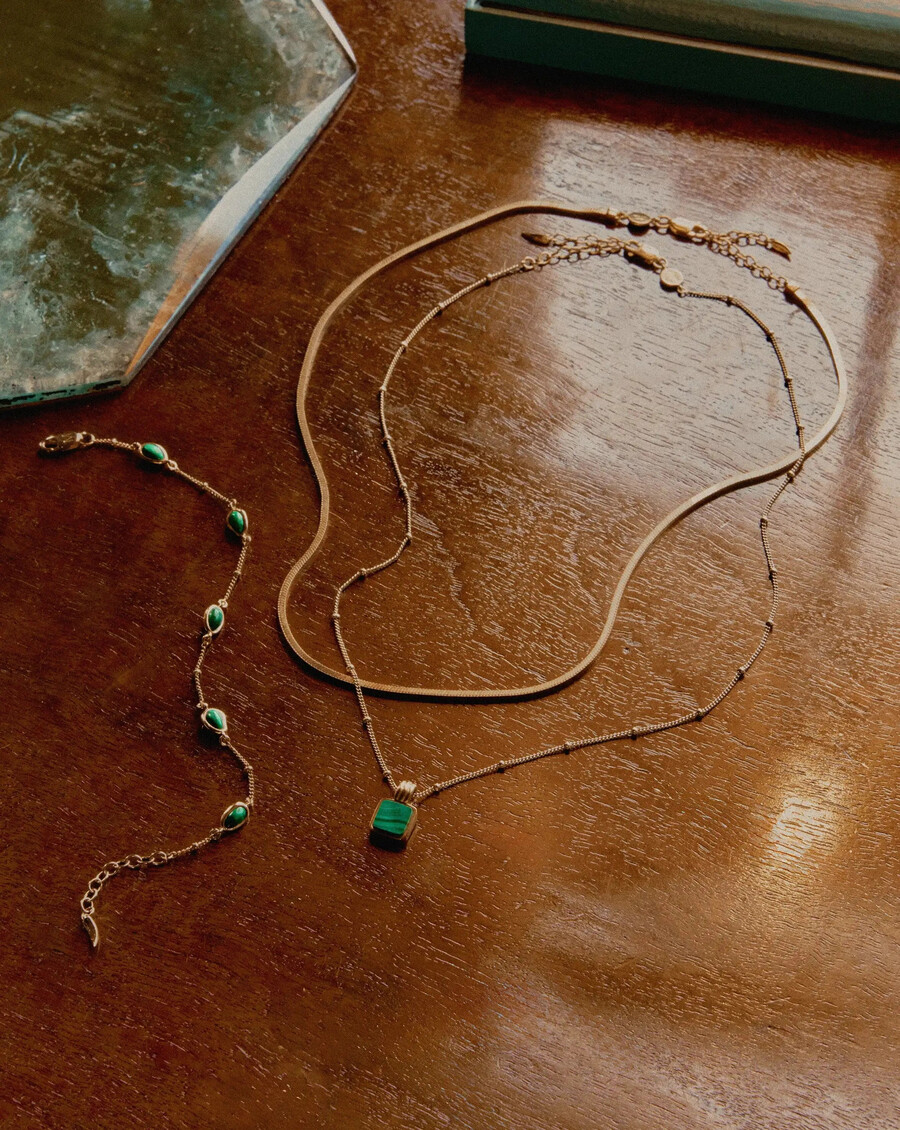 conjunto de collar de malaquita icónico de lucy williams