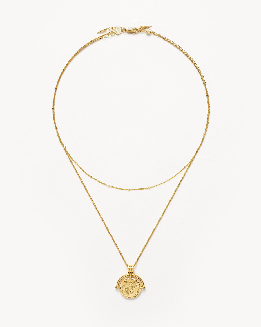 conjunto de collar de cadena de arco romano de lucy williams - oro