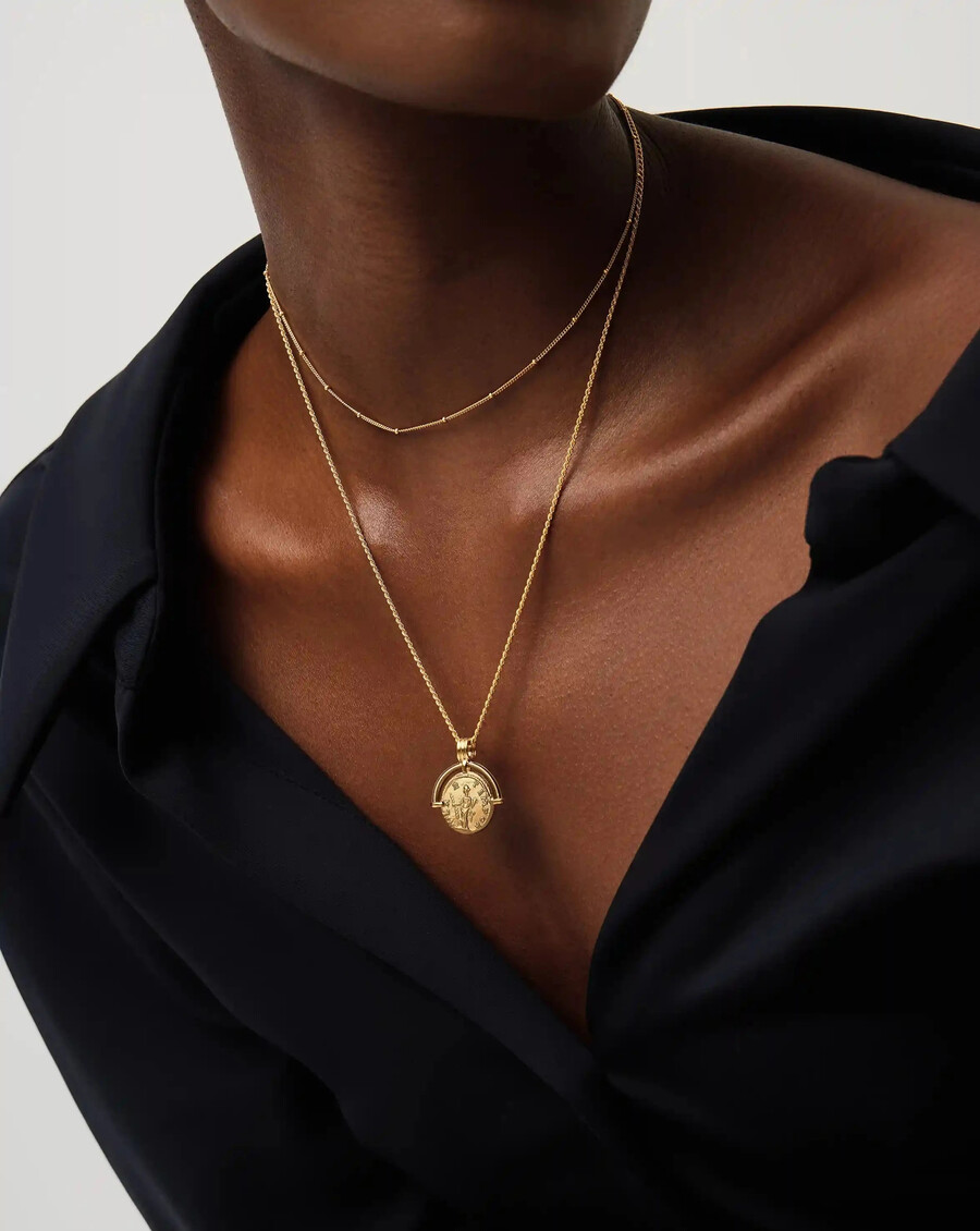conjunto de collar de cadena de arco romano de lucy williams - oro