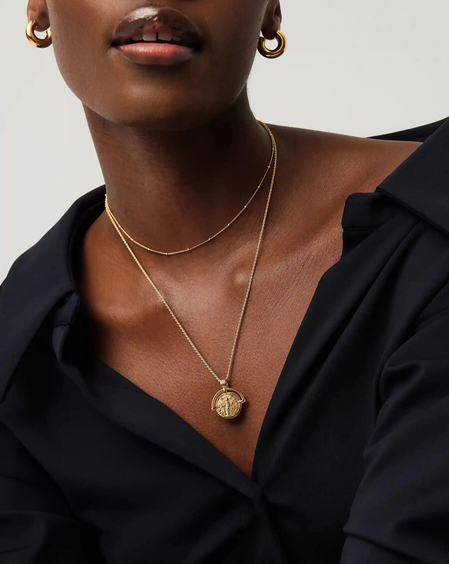 conjunto de collar de cadena de arco romano de lucy williams - oro