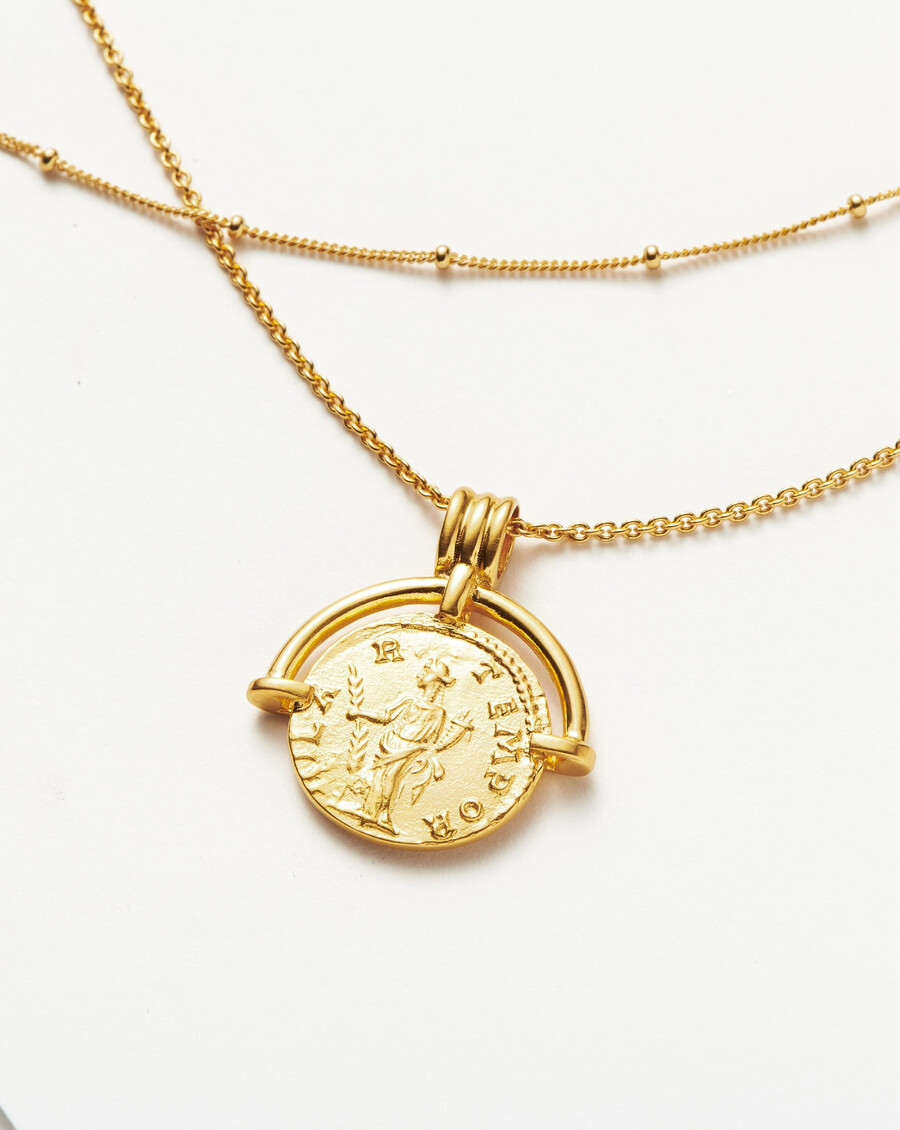 conjunto de collar de cadena de arco romano de lucy williams - oro
