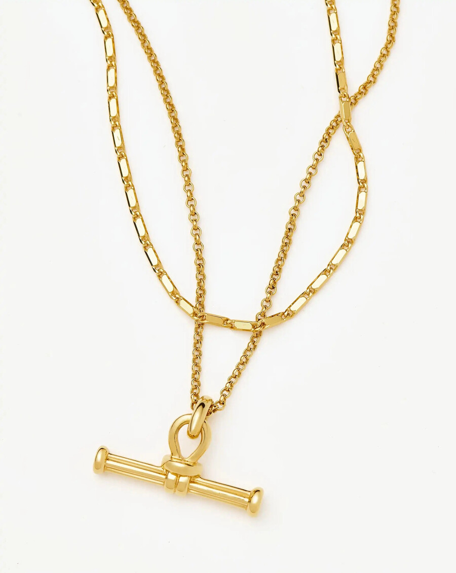 conjunto de collar con barra en t horizon ridge de lucy williams - dorado