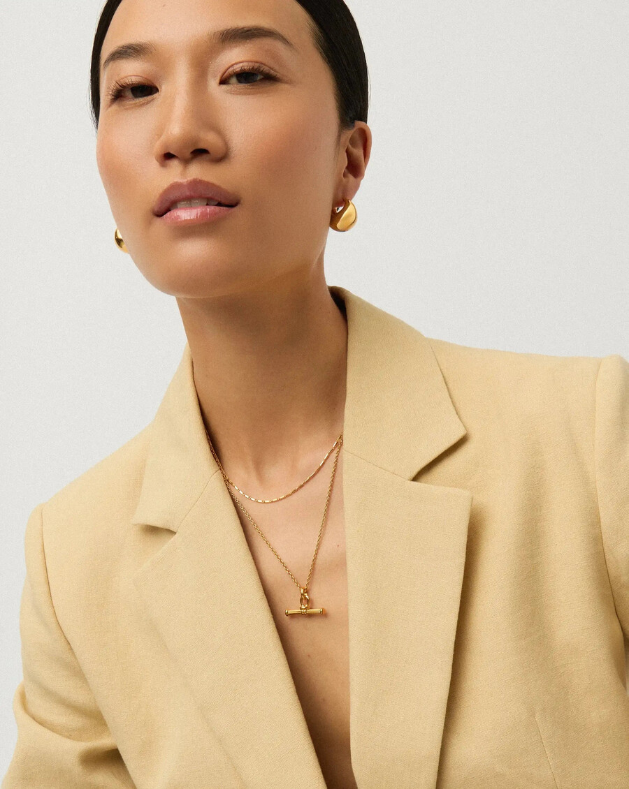 conjunto de collar con barra en t horizon ridge de lucy williams - dorado