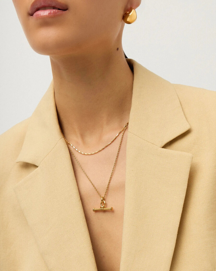 conjunto de collar con barra en t horizon ridge de lucy williams - dorado