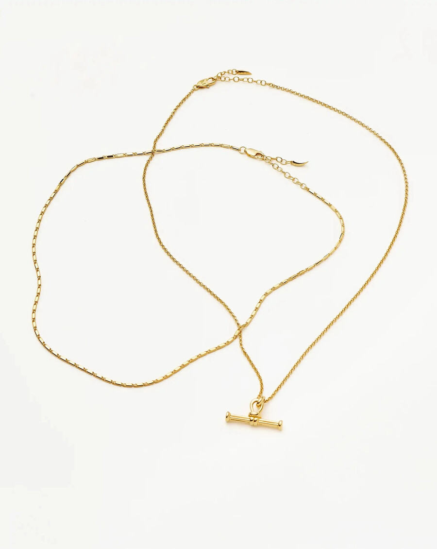 conjunto de collar con barra en t horizon ridge de lucy williams - dorado