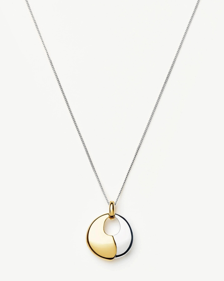 conjunto de collar con colgante de guijarro escultural