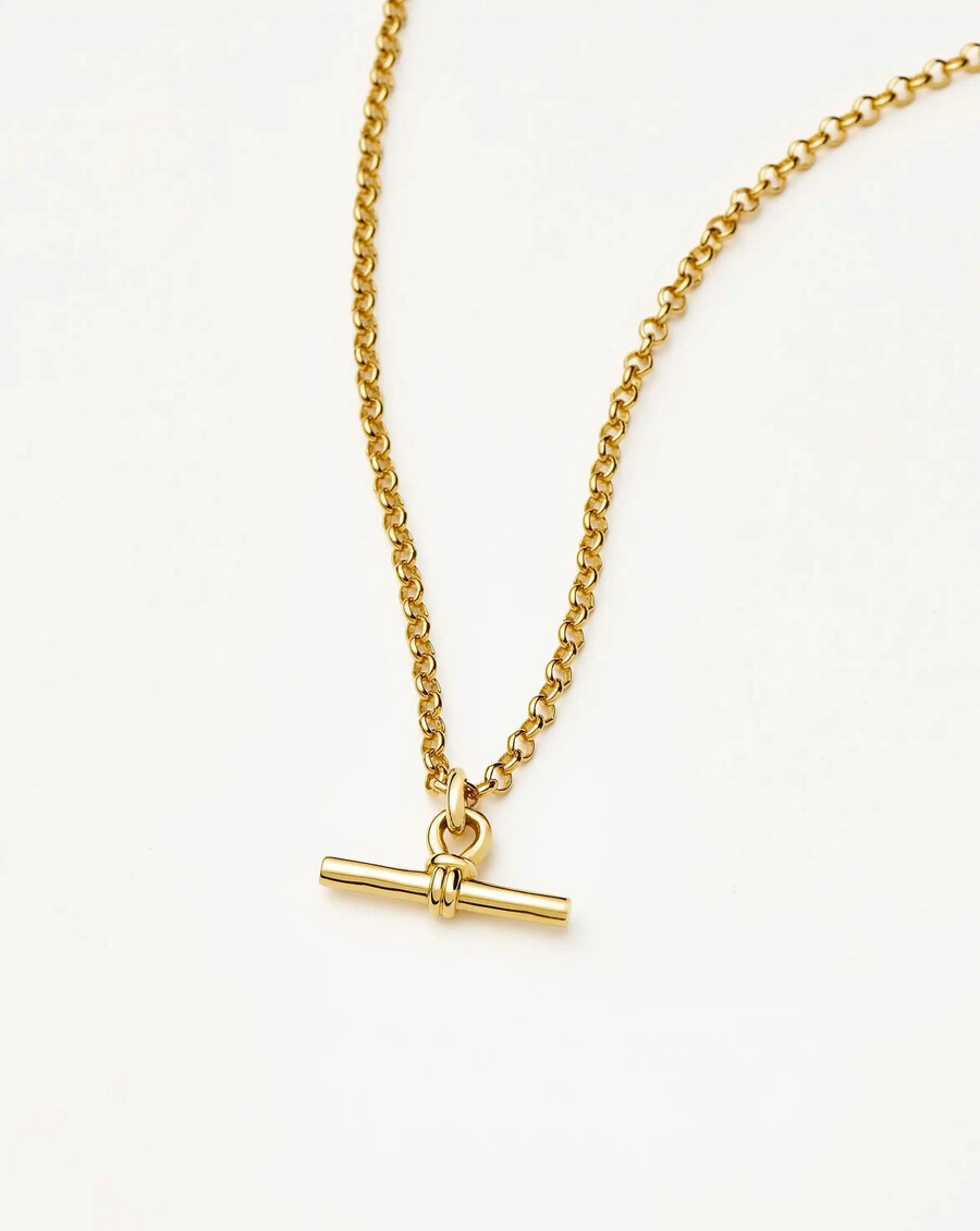 collar de cadena gruesa con barra en t