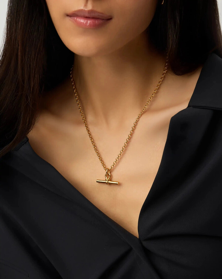 collar de cadena gruesa con barra en t