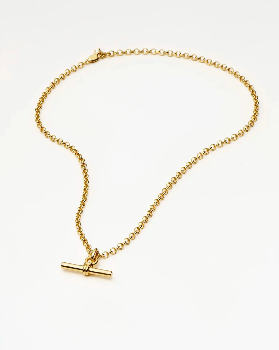 collar de cadena gruesa con barra en t