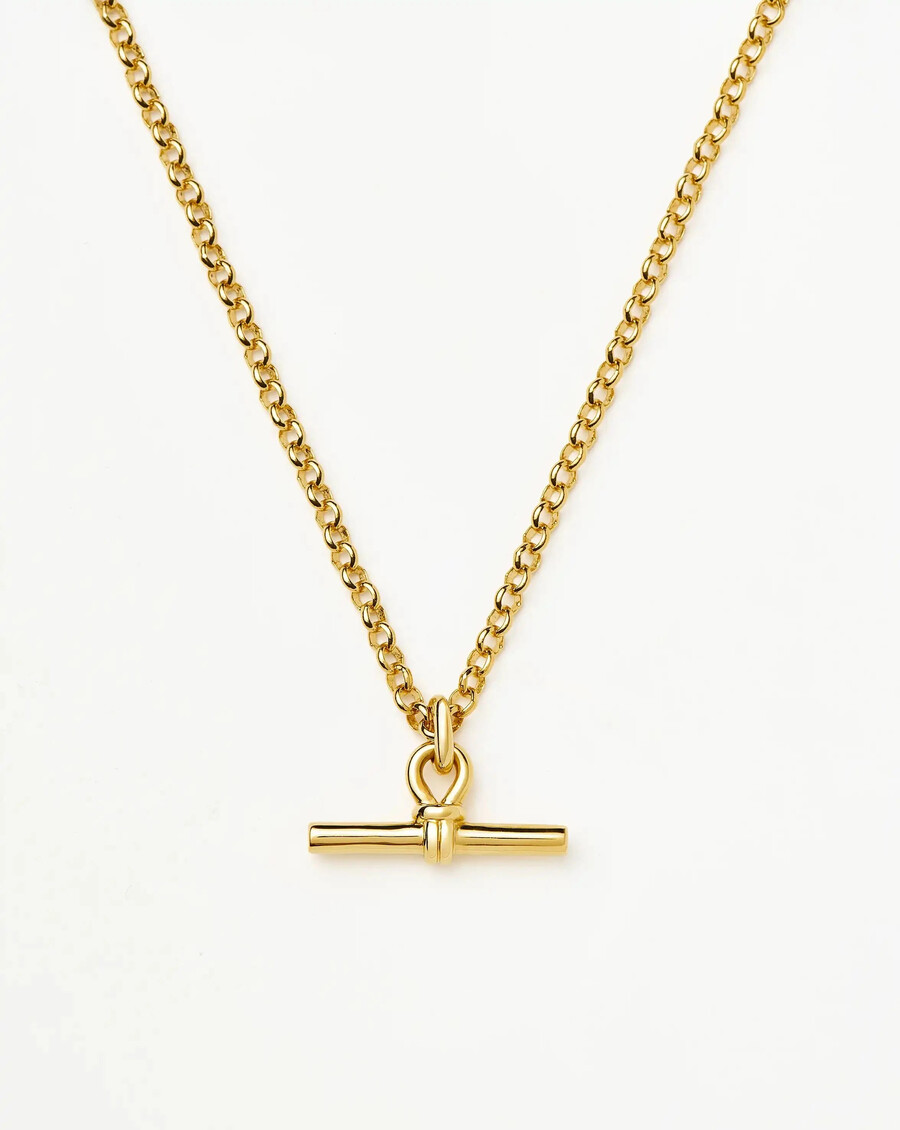 collar de cadena gruesa con barra en t
