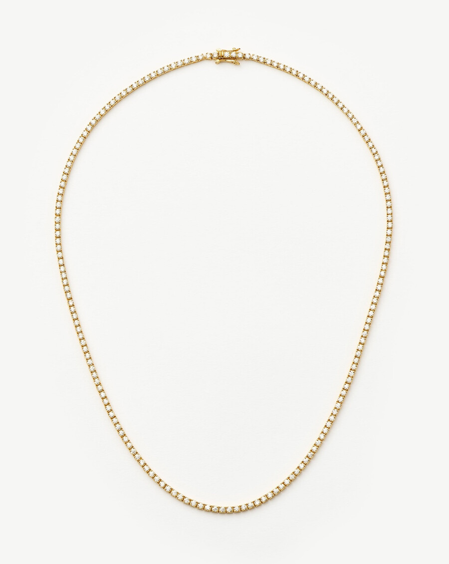 collar de tenis clásico - oro vermeil de 18 quilates
