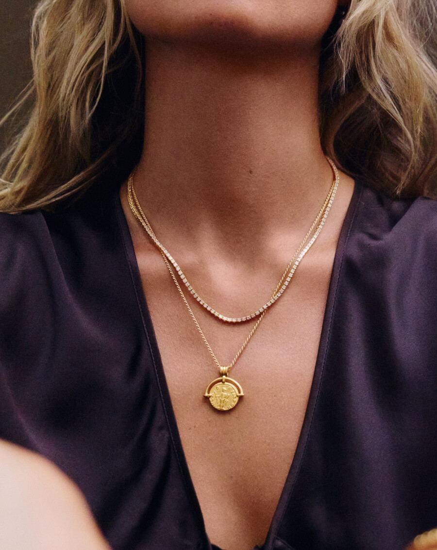 collar de tenis clásico - oro vermeil de 18 quilates