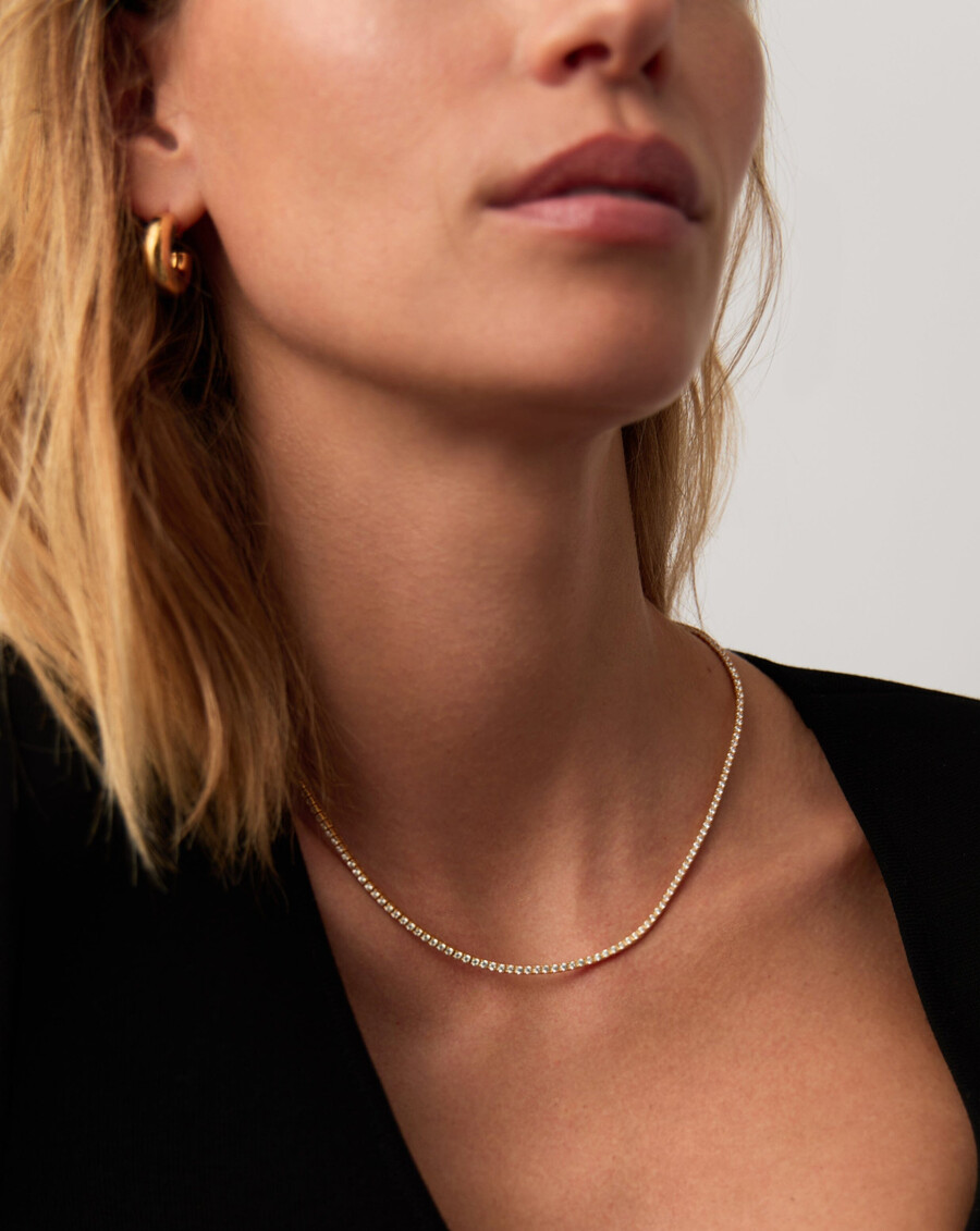 collar de tenis clásico - oro vermeil de 18 quilates
