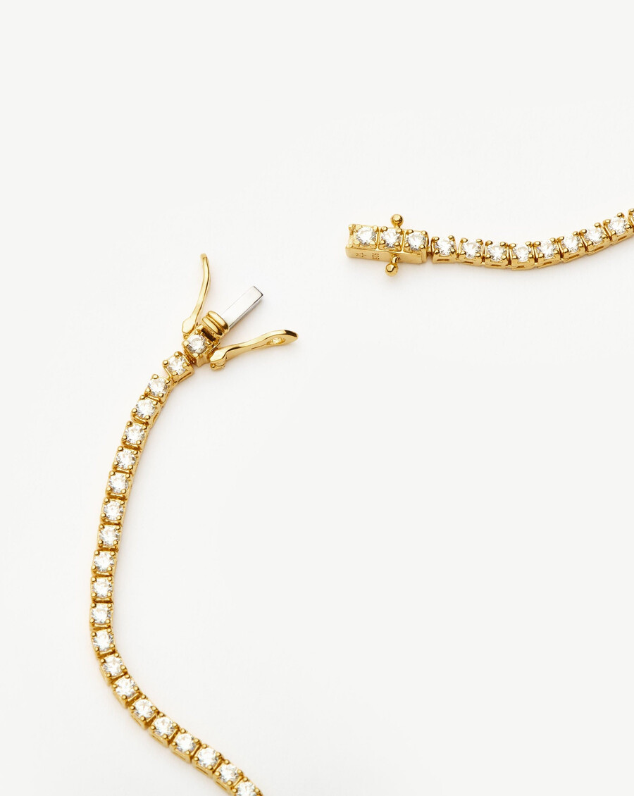 collar de tenis clásico - oro vermeil de 18 quilates