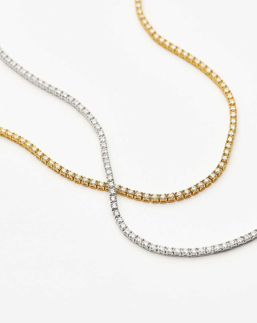 collar de tenis clásico - oro vermeil de 18 quilates