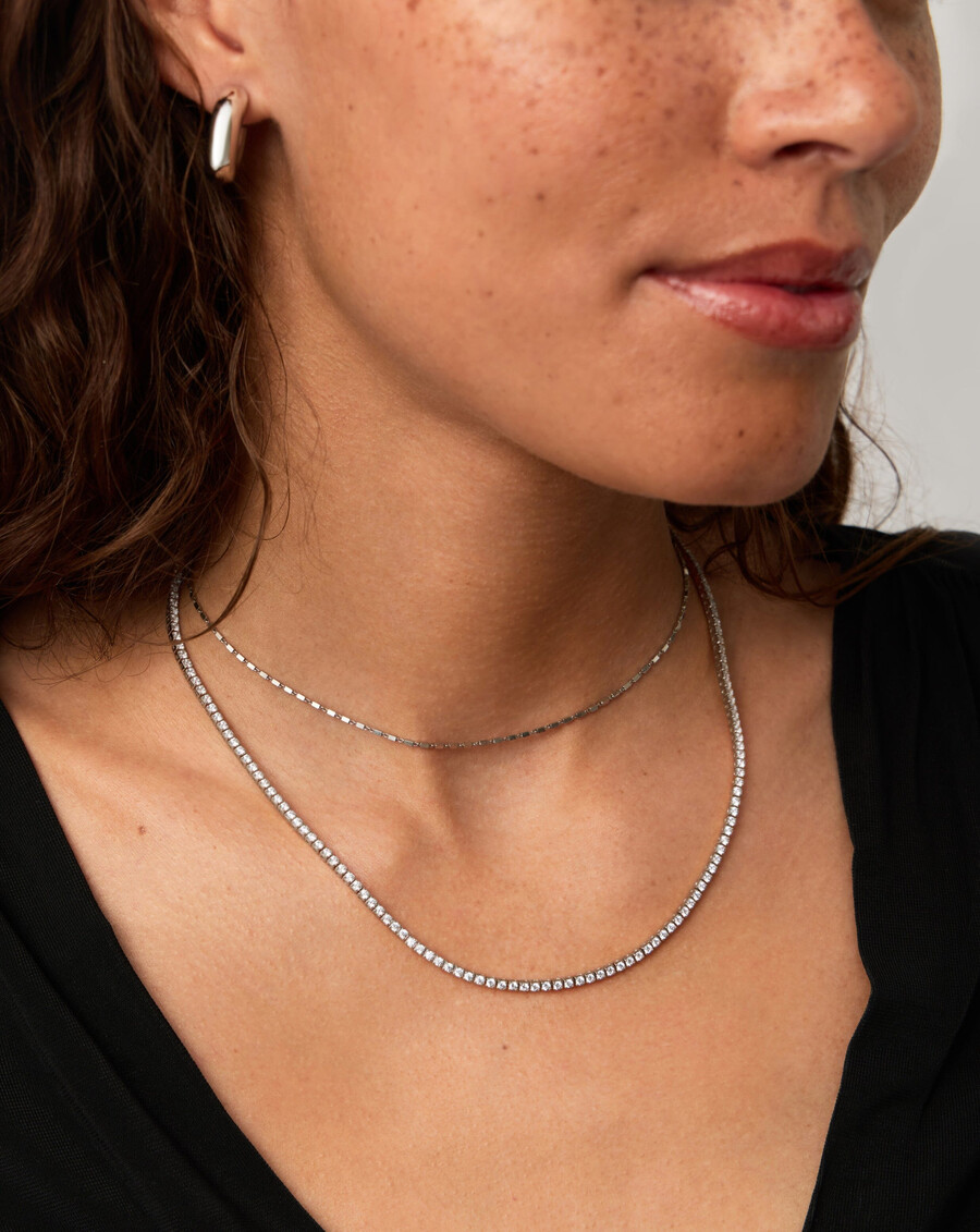 collar de tenis clásico - plata de ley