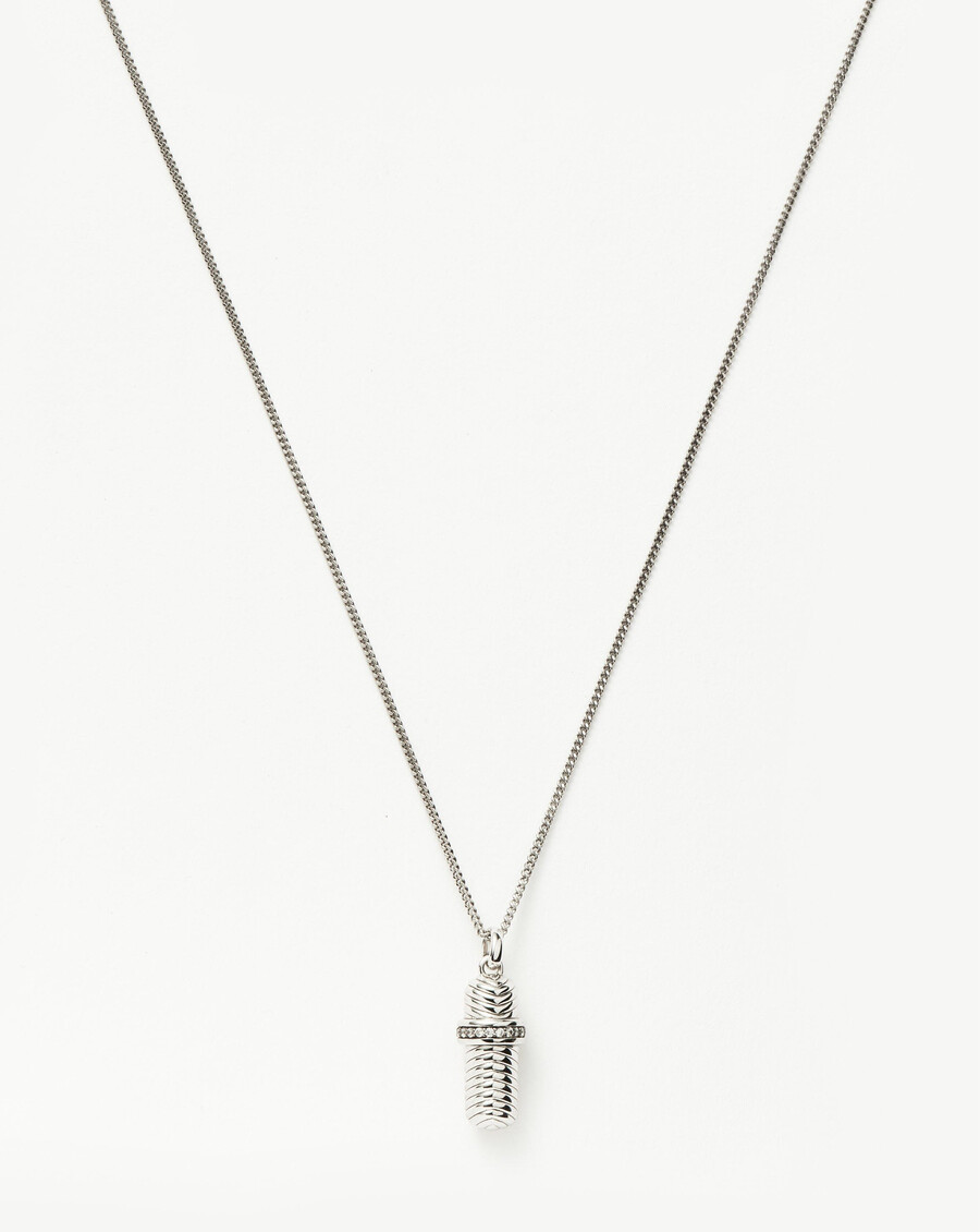 collar colgante de plata con mensaje en una botella