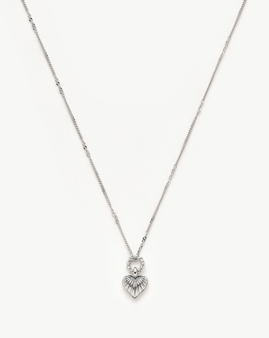 collar con colgante de corazón mini ridge - plata de ley