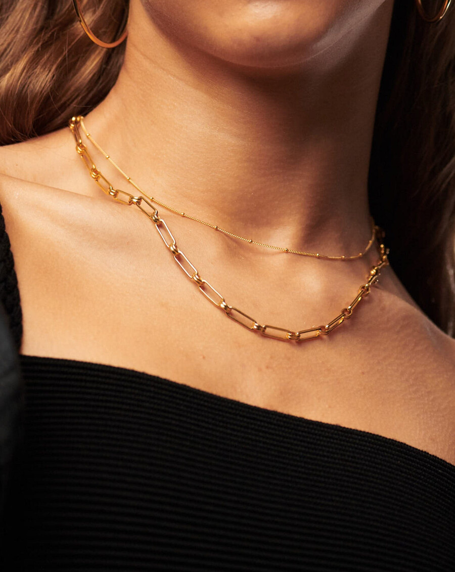 gargantilla de cadena con borlas - oro vermeil de 18 quilates