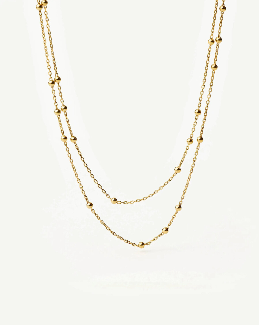 collar de oro con doble cadena