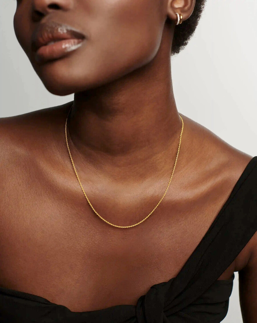 collar de cadena mediana - oro vermeil de 18 quilates