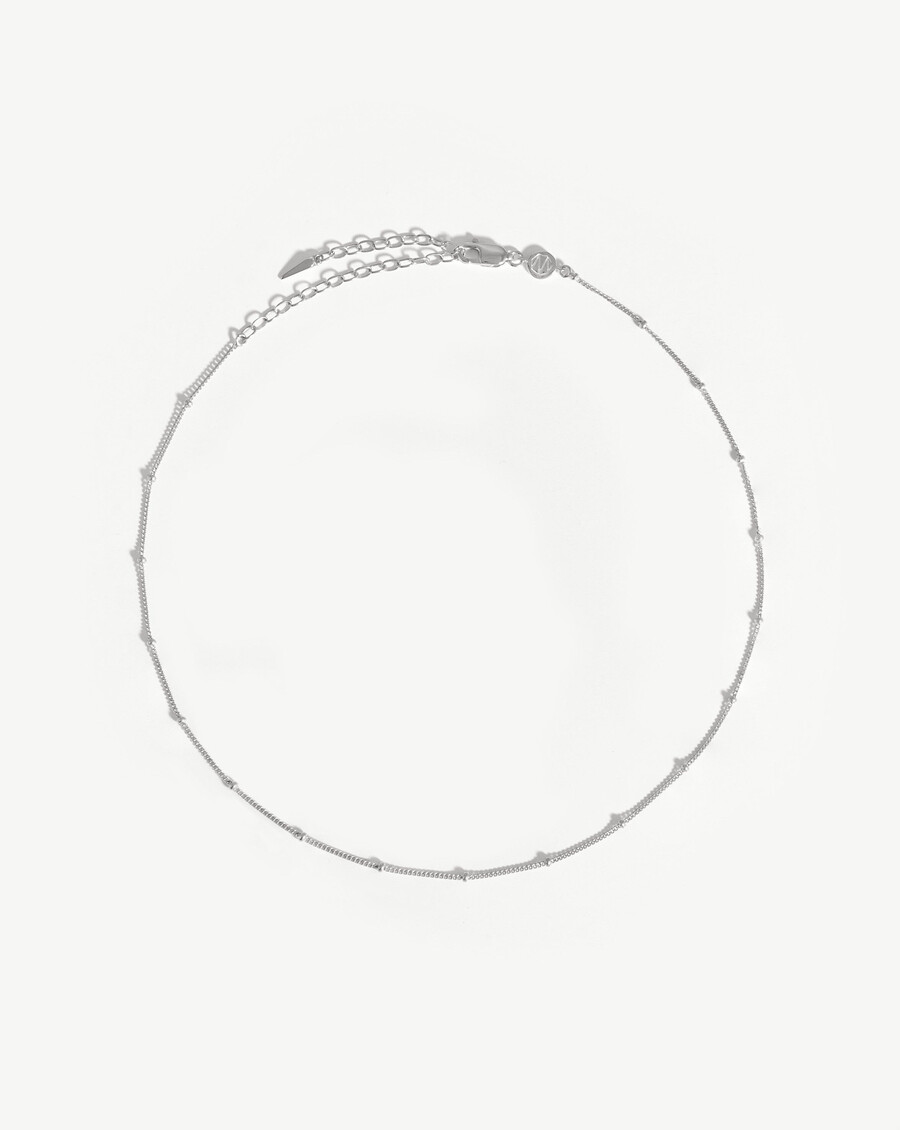 gargantilla de cadena con borlas - plata de ley