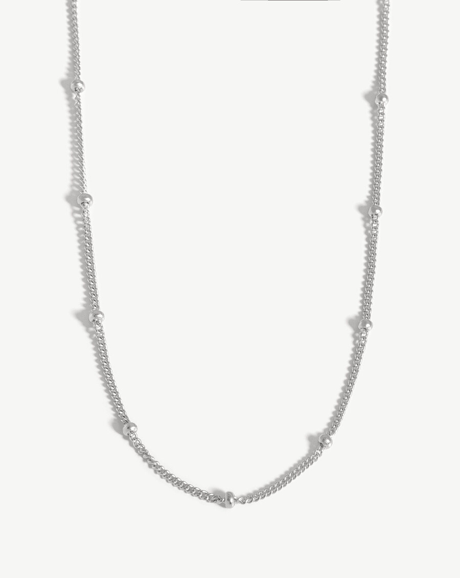 gargantilla de cadena con borlas - plata de ley