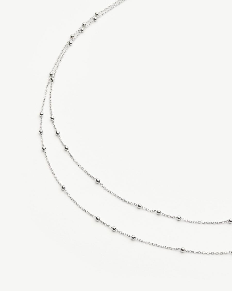 collar de plata de doble cadena