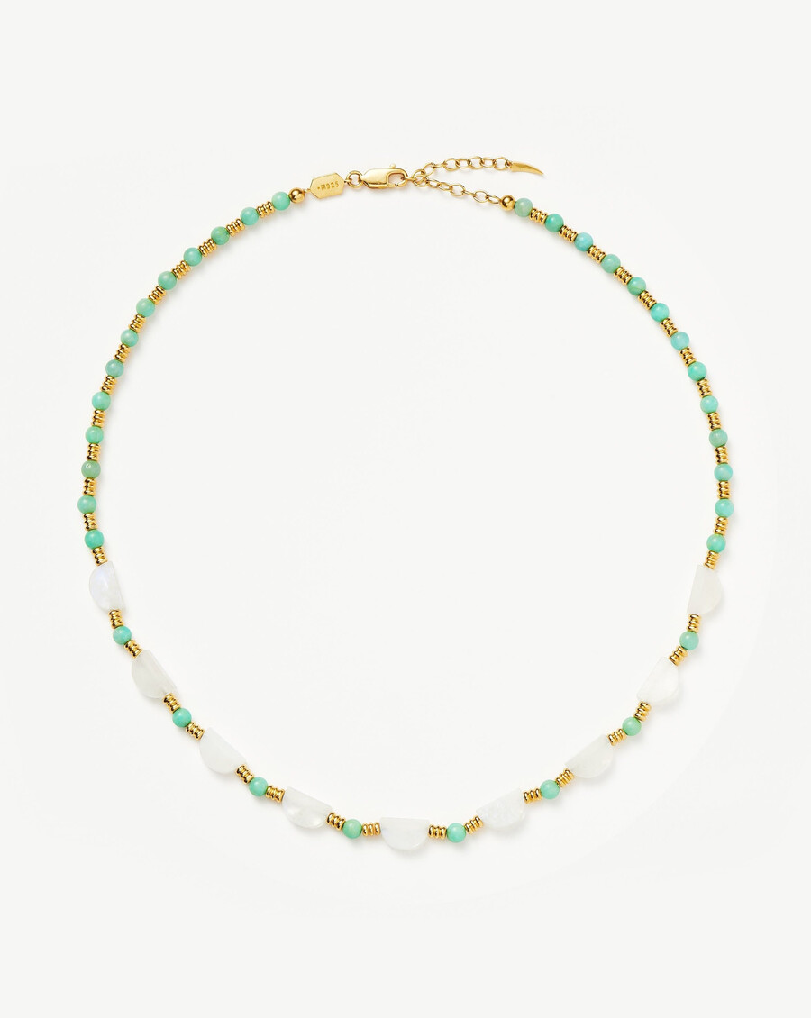 gargantilla con cuentas de piedras preciosas zenyu