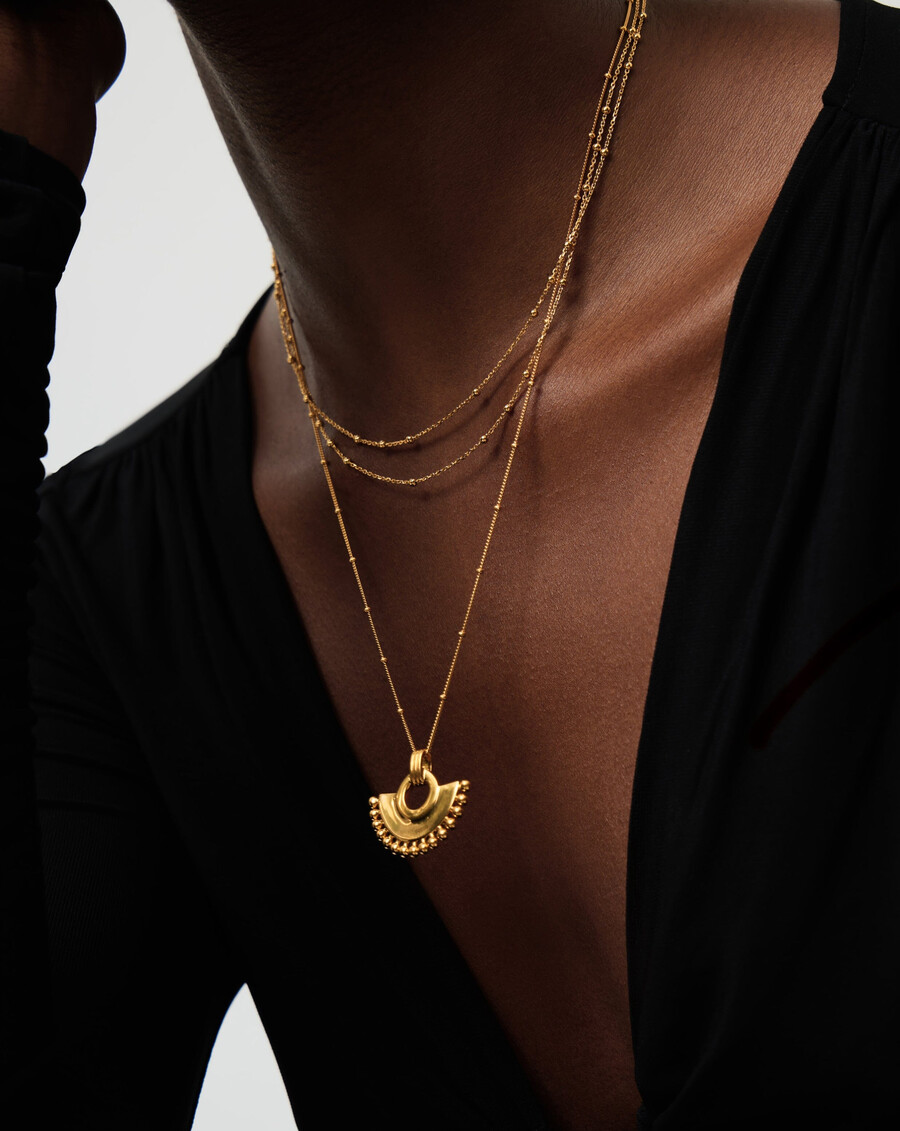collar de abanico zenyu - chapado en oro de 18 quilates
