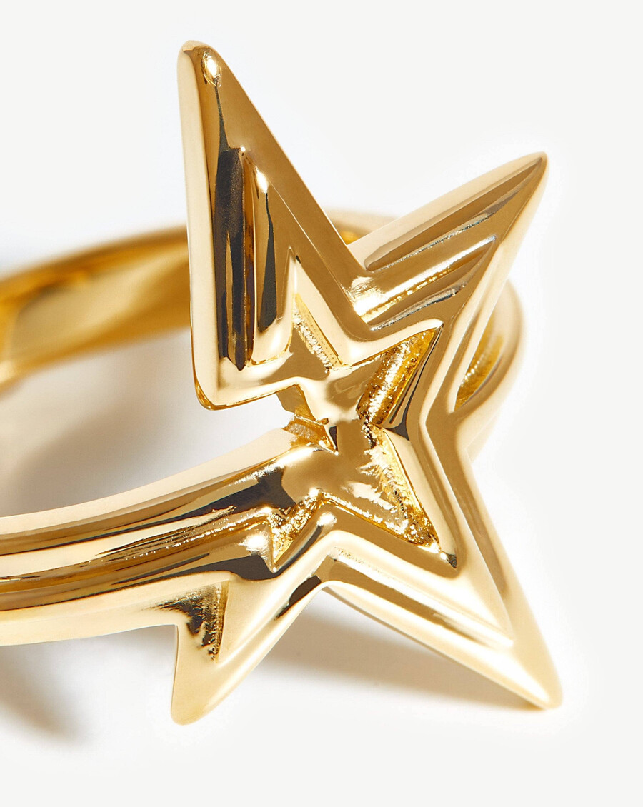 anillo celestial ridge star - oro vermeil de 18 k