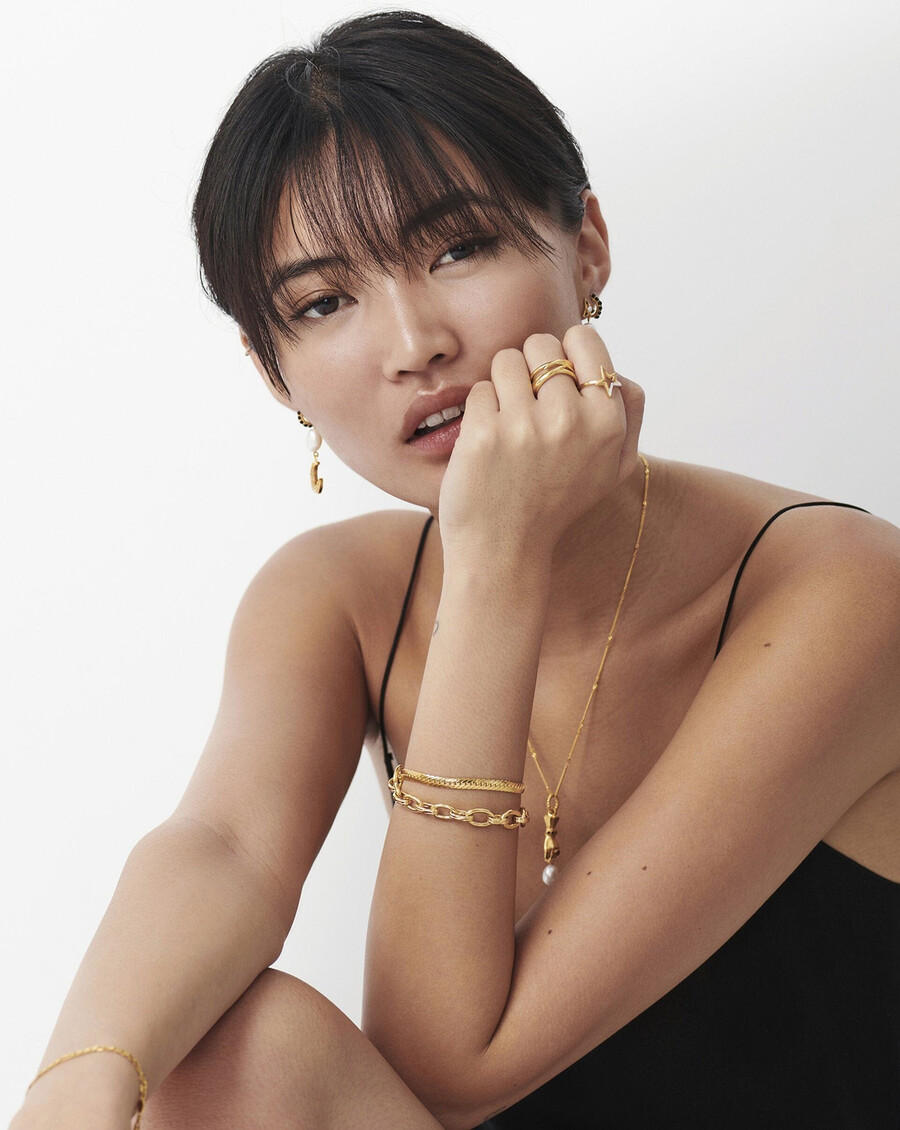 anillo de estrella con pavé celestial - oro vermeil de 18 kcirconita cúbica