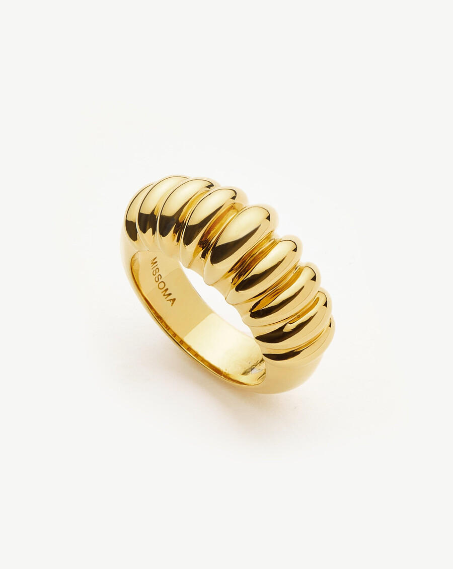 anillo claw ridge - chapado en oro de 18 k
