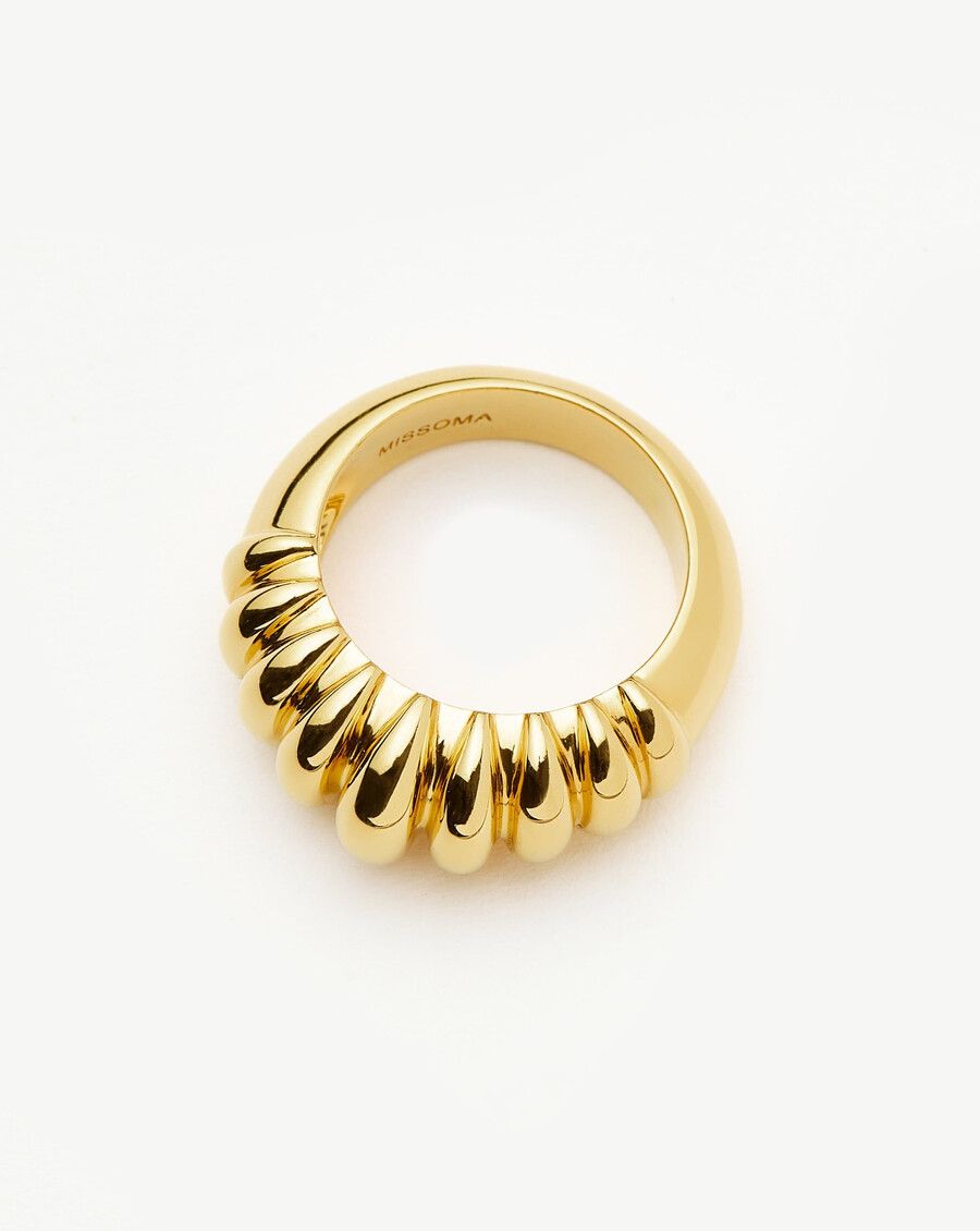 anillo claw ridge - chapado en oro de 18 k