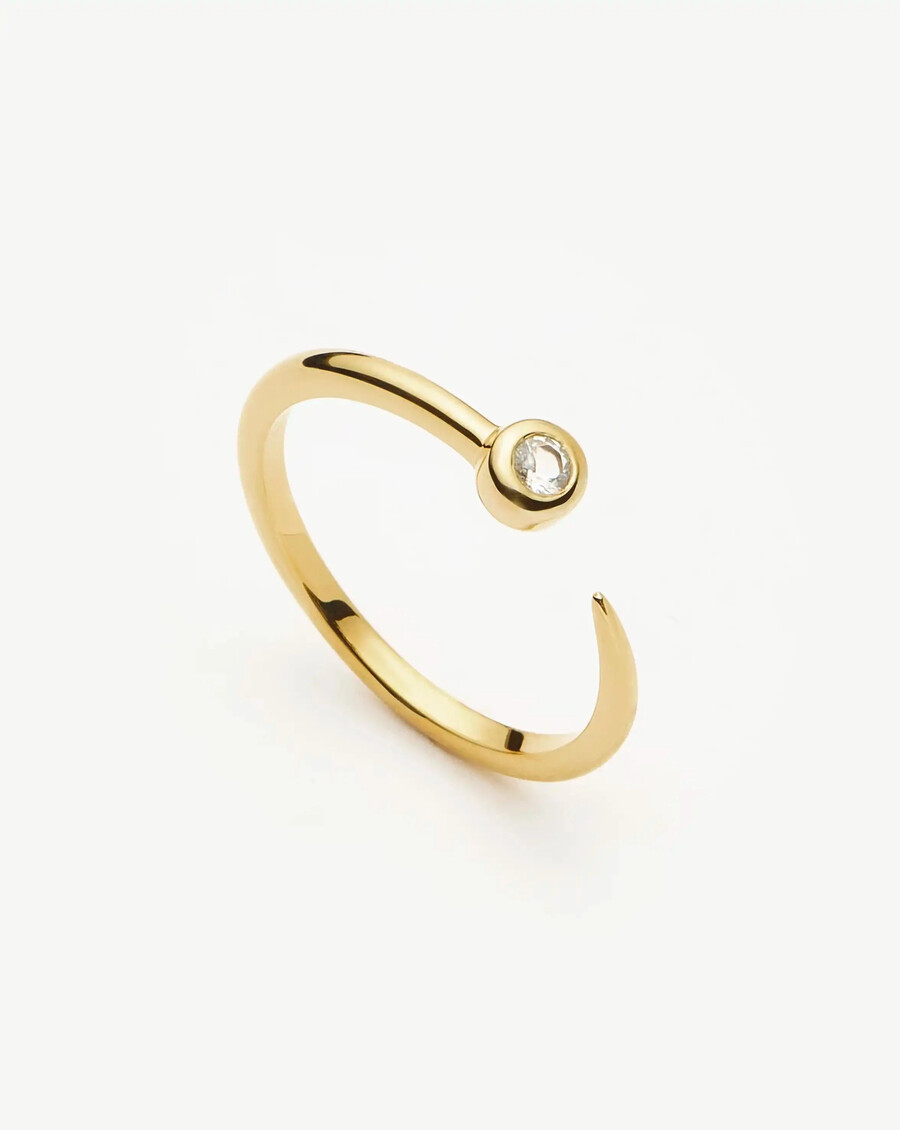 anillo interestelar - oro vermeil de 18 kcirconita cúbica