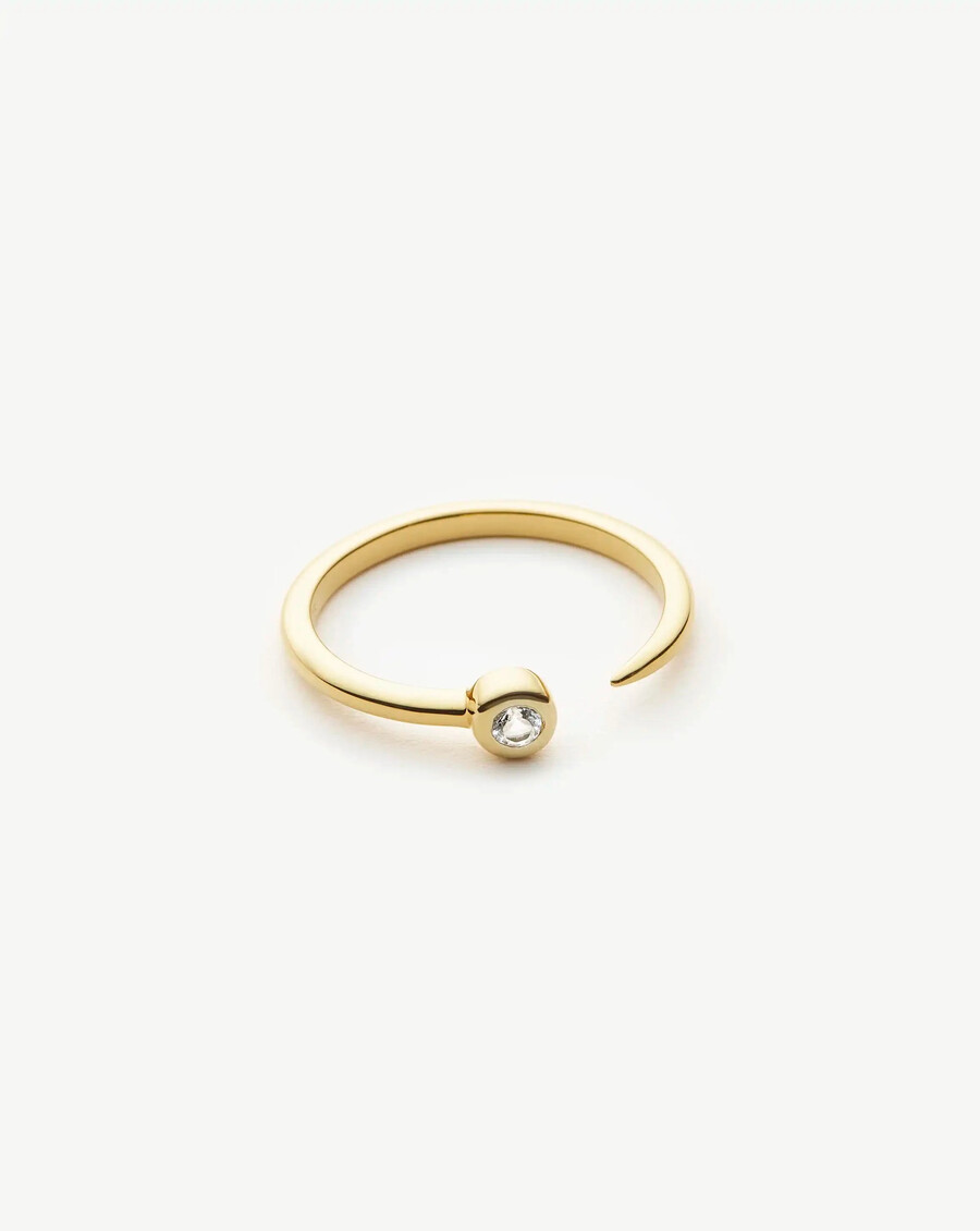 anillo interestelar - oro vermeil de 18 kcirconita cúbica