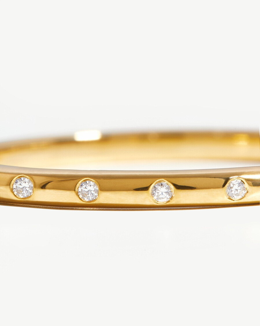 anillo con tachuelas solares - oro vermeil de 18 kcirconita cúbica