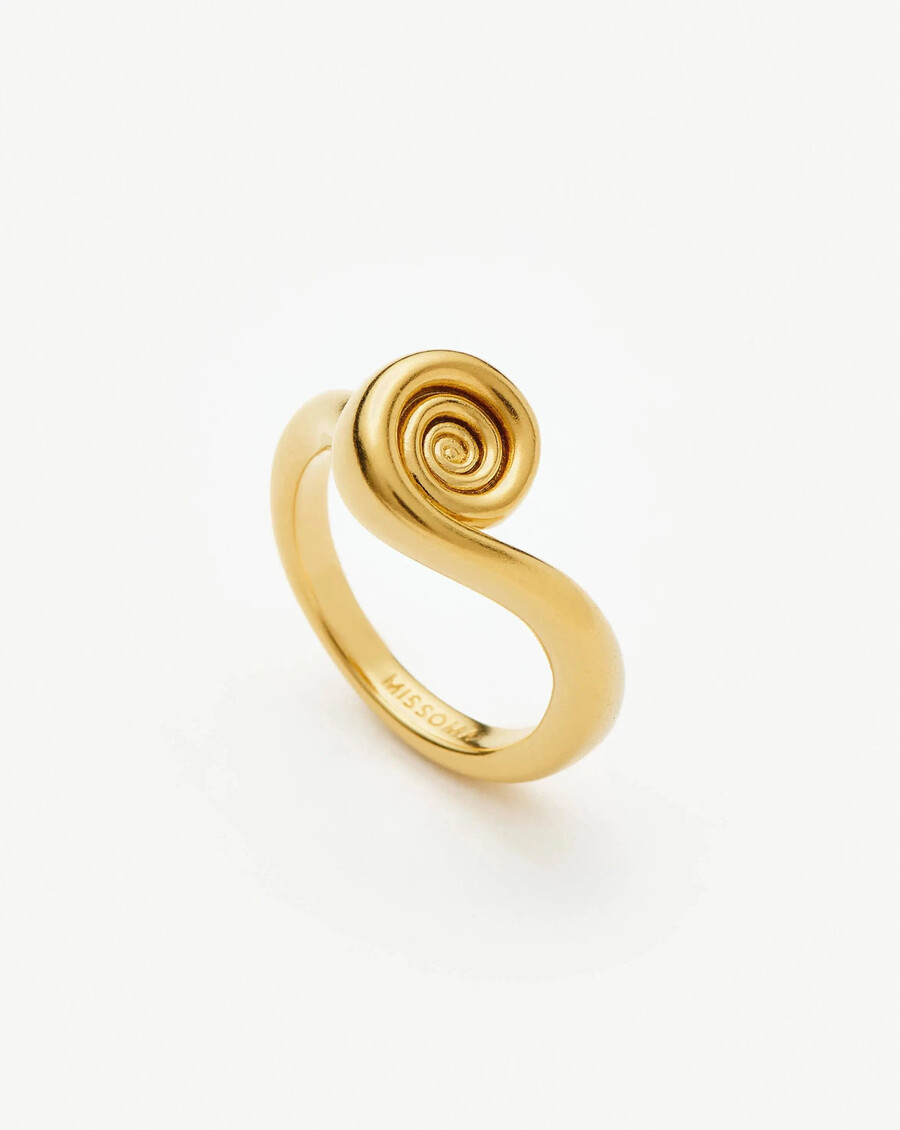 anillo apilable en espiral - oro