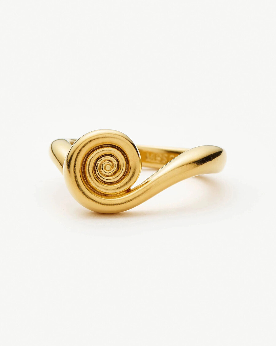 anillo apilable en espiral - oro