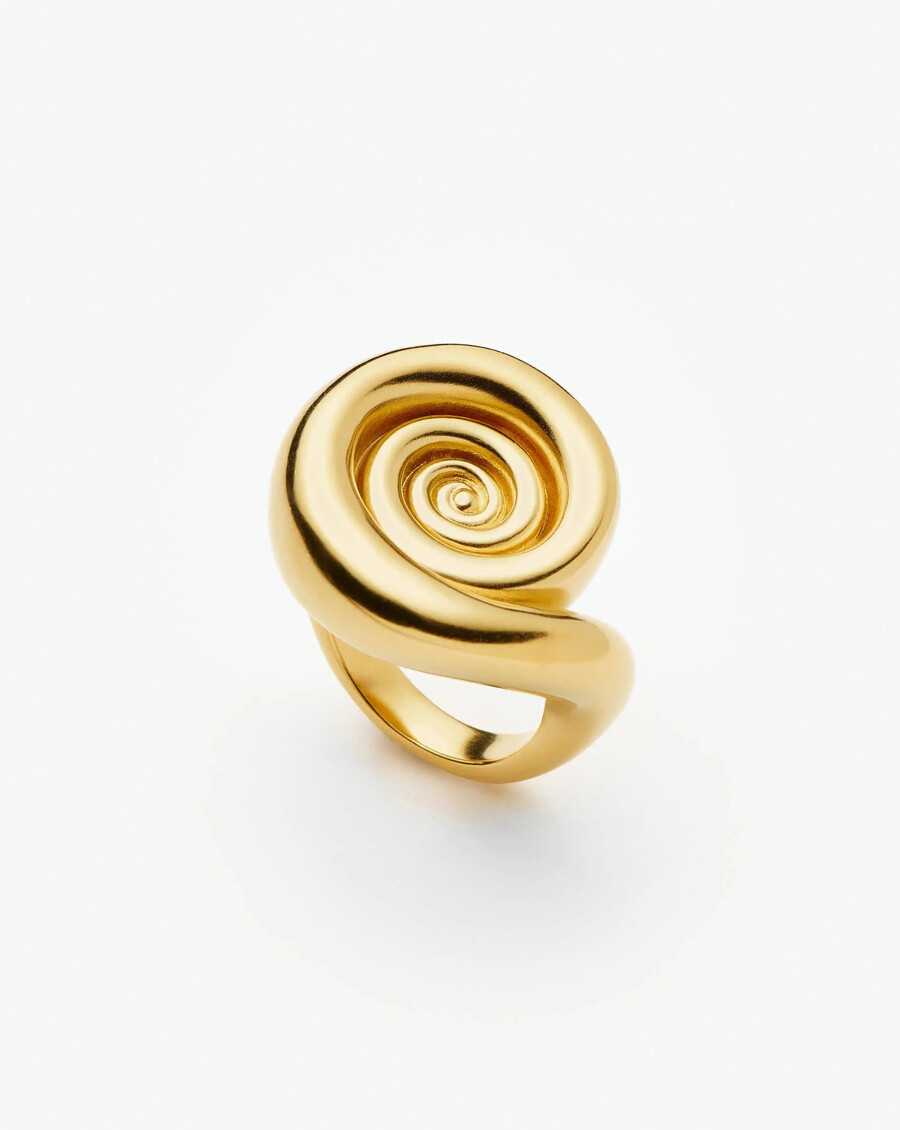anillo con declaración en espiral - oro