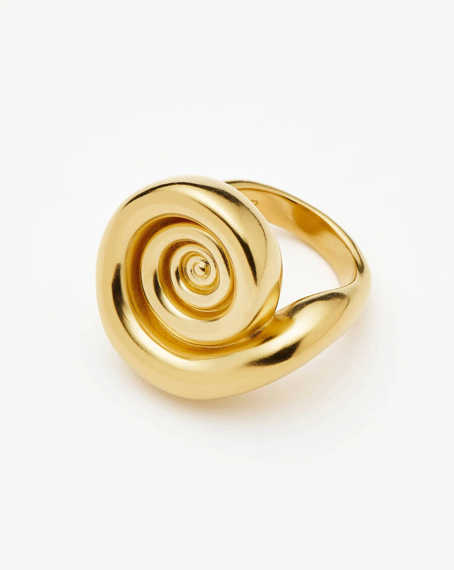 anillo con declaración en espiral - oro