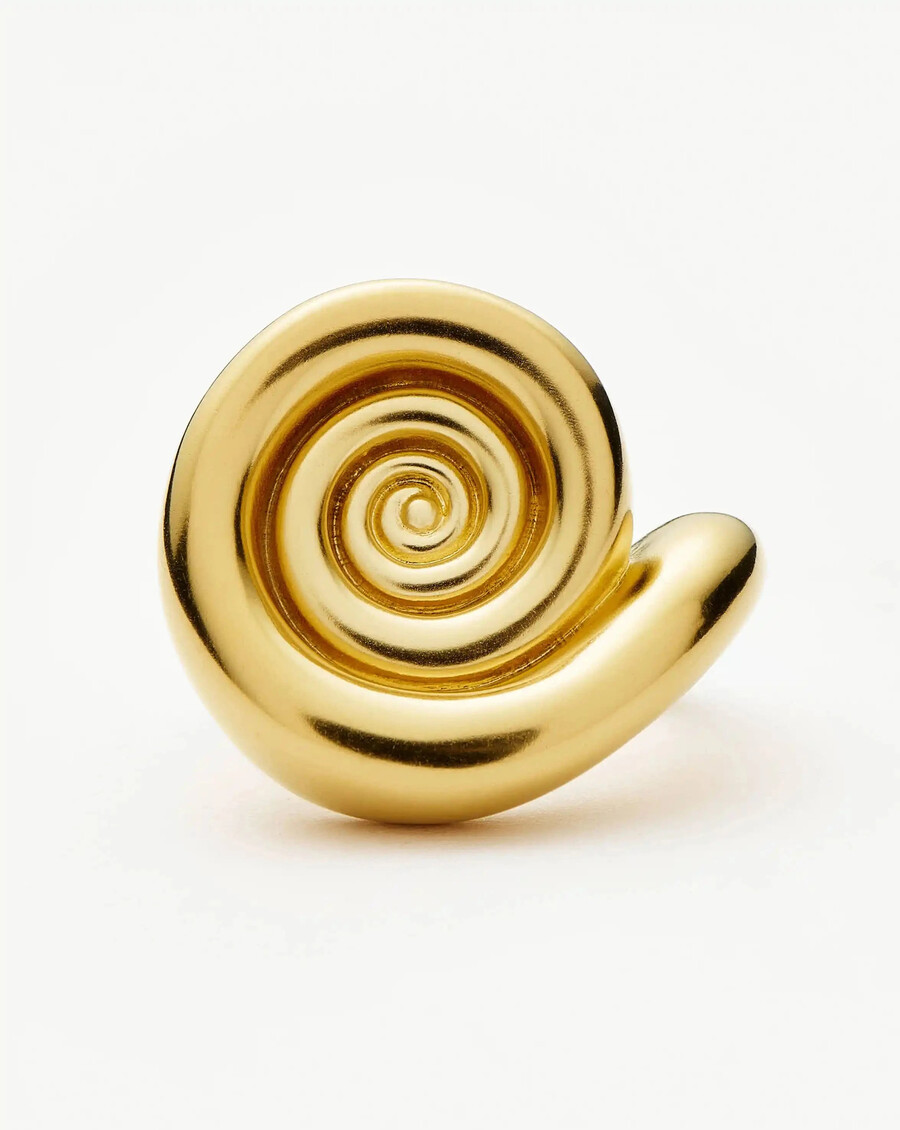 anillo con declaración en espiral - oro