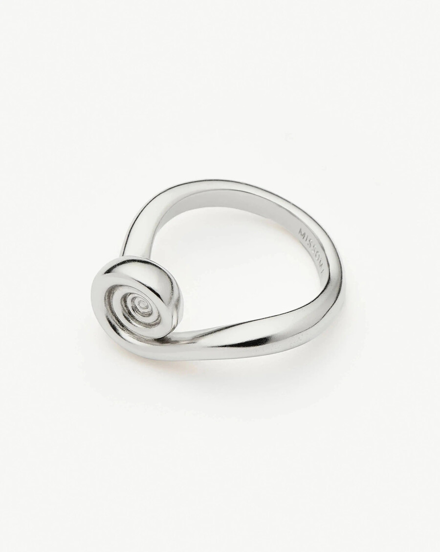 anillo apilable en espiral - plata