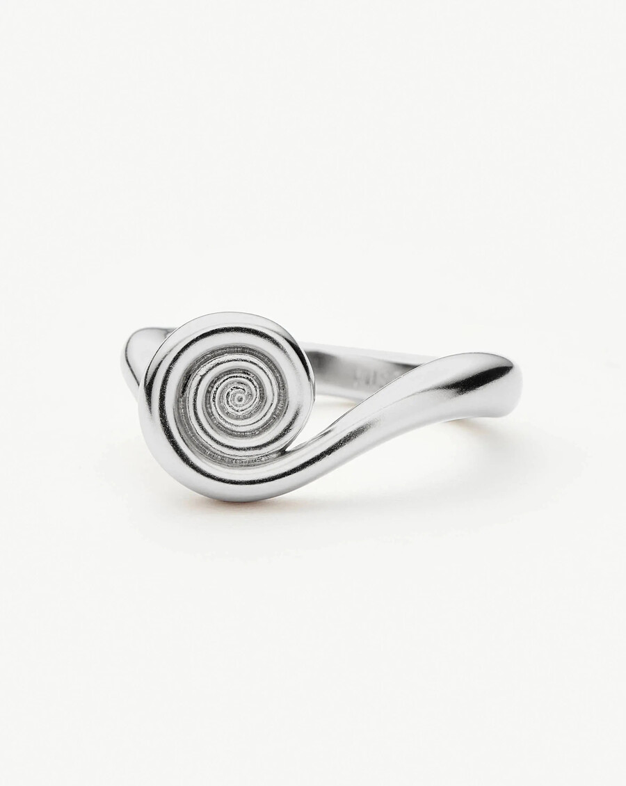 anillo apilable en espiral - plata