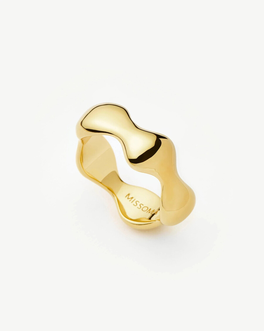 anillo apilable eny puffy - oro