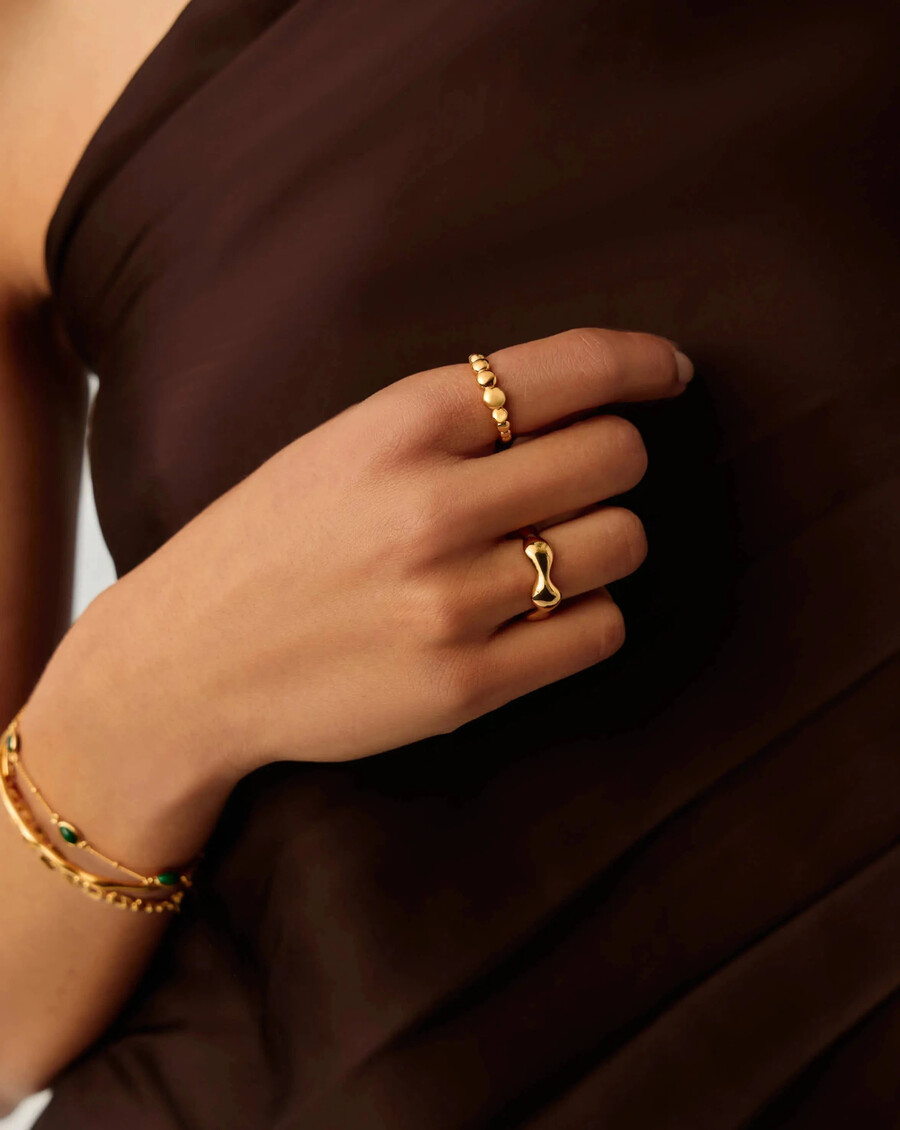 anillo apilable eny puffy - oro