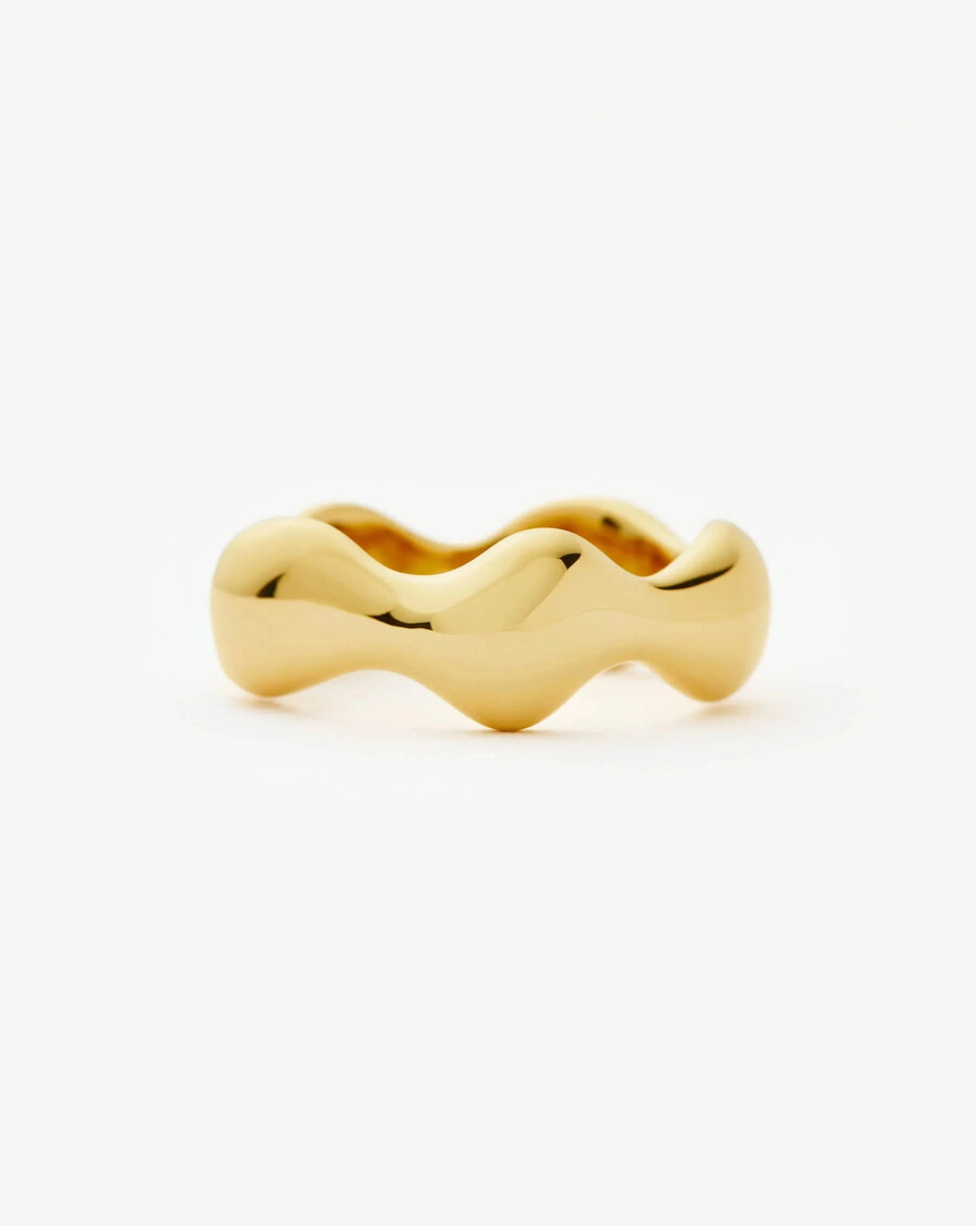 anillo apilable eny puffy - oro