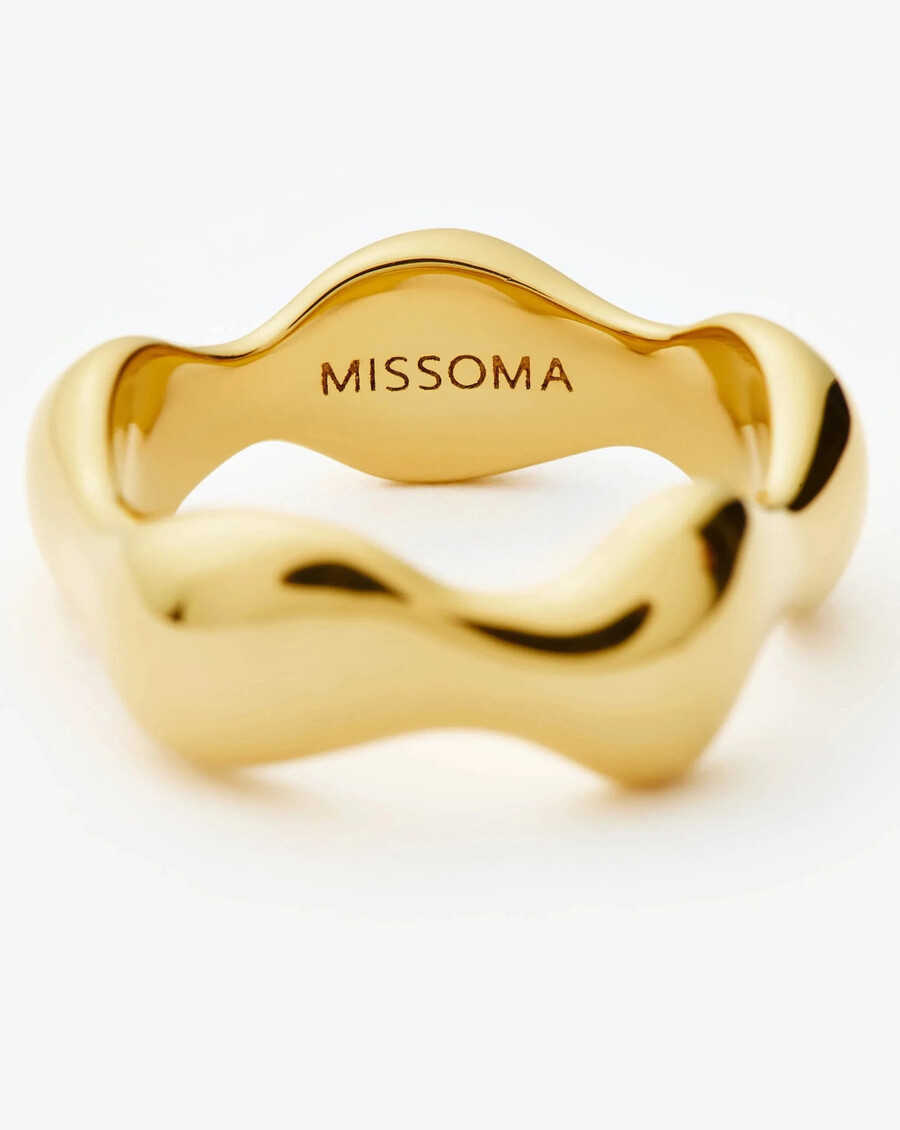 anillo apilable eny puffy - oro