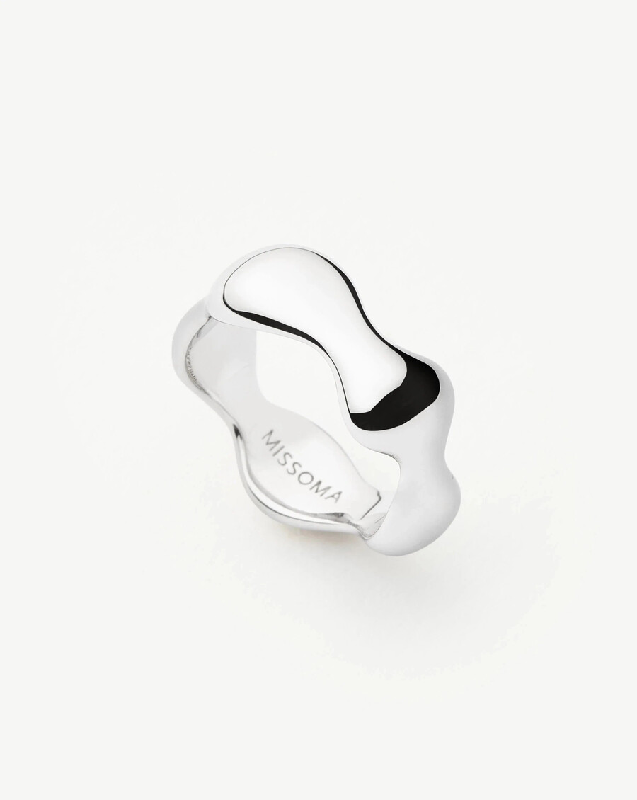 anillo apilable eny puffy - plata